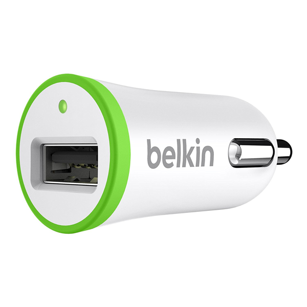 Belkin F8J051QEWHT Single Micro Car Charger, Iphnx, 5V, 2.1A, White